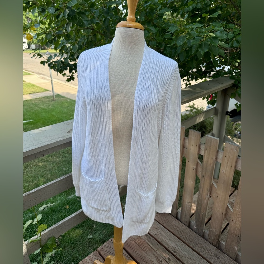 White Cotton Cardigan